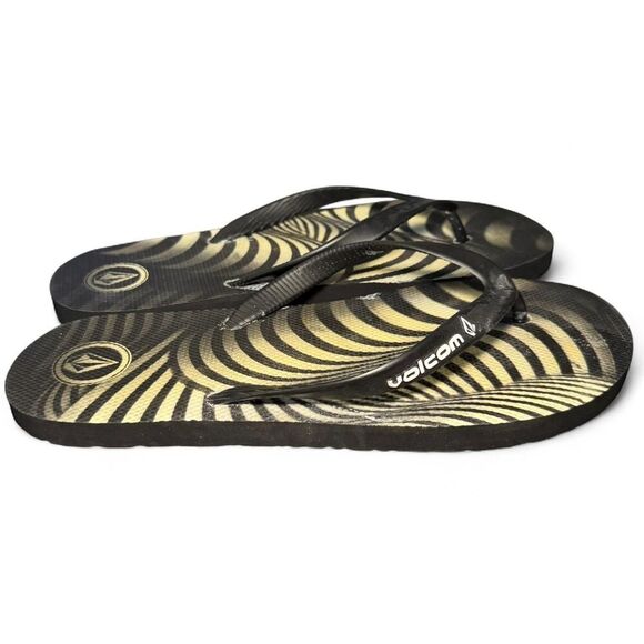 Volcom Men's Black Beah Pool Shower Flipflops Size 12/13 - Picture 3 of 5